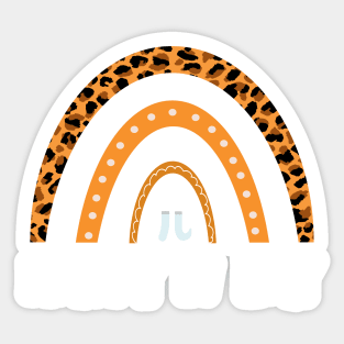 Happy Pi Day Mathematic Math Teacher Leopard Rainbow 3,14 Sticker